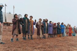 The Cast at the Sermon on the Mount filming